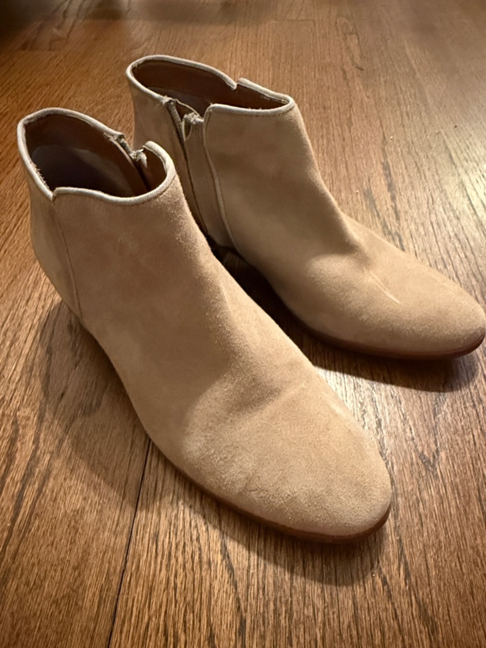 Sam Edelman Suede Ankle Booties in Tan Suede